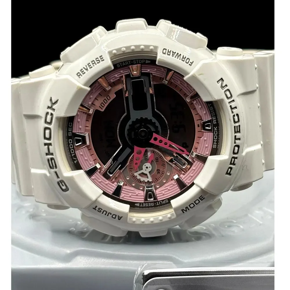 Casio G-Shock GMA-S110MP-7A S-Series White Pink Analog Digital Watch